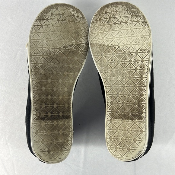 Roxy Women’s Black White Canvas Sneaker Rubber Toe Wedge Heels size 10 - Picture 7 of 10